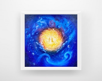 One Eternal Round Art Print, LDS Creation Art, Christian Eternal Life Art, Adam und Eva Gemälde, Ewige Familie Dekor, ewige Begleiter