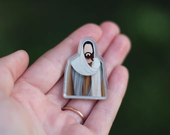 Jesus Acrylic Pin, Jesus Pin, Jesus Christ Pin, Christian Pins, LDS Pins, Jesus Christ Acrylic Pin, Faith Pins, Spiritual Pins, Christ Pin