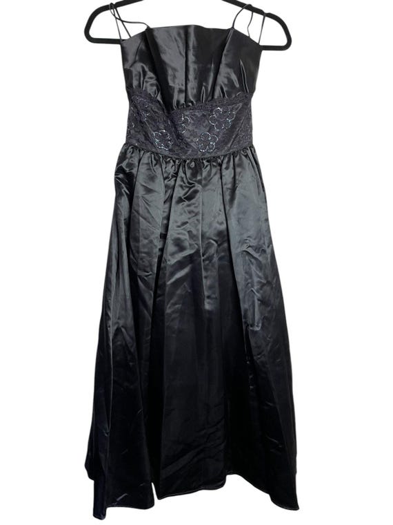 knee length dresses for ladies Vintage Jessica Mcclintock Black Lace Crop Top main image 1