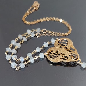 Antique Watch Pin Pendant / Watch Chain Necklace / Victorian Pendant / Antique Pin Conversion / Moonstone Necklace / Locket Holder