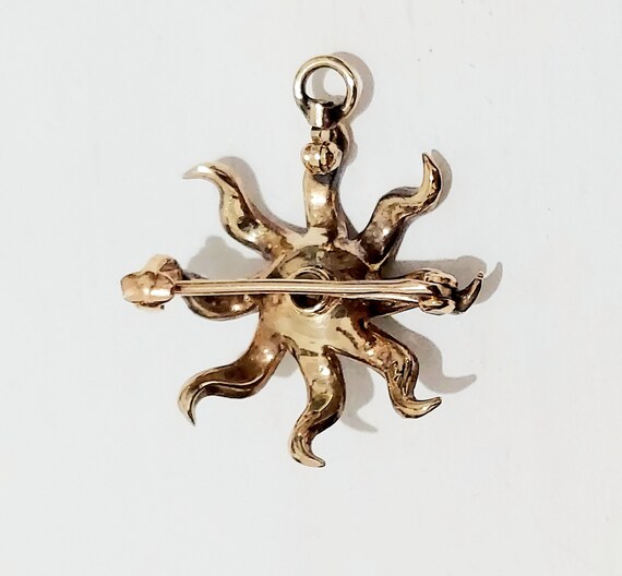 Victorian 10k Gold Starburst Pin Pendant Combinat… - image 3