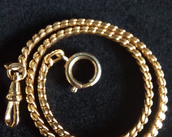 Vintage Watch Chain, Gold Tone Fancy Link Watch Chain, New Old Stock, Bulova, Dog clip clasp, Gift for Him