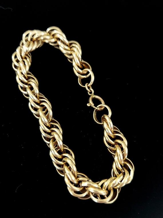 Antique Charm Bracelet,  Gold Filled Charm Bracel… - image 4