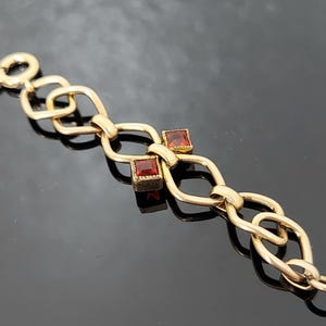 Vintage Ruby Gemstone Gold Filled Chain Extender, Locket Charm Holder 3"
