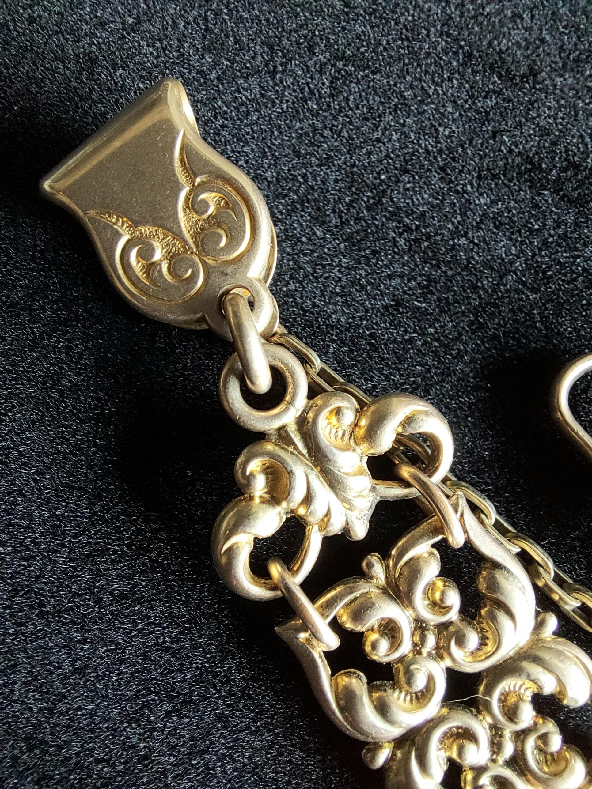 Antique Mesh WATCH FOB 1903 Art Nouveau 12 Kt Gold Plated & Wax Seal Engraveable Antique Gold Watch Fob In other Victorian & Edwardian Fine  main image 3