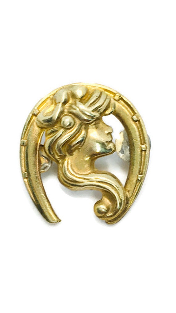 Antique Art Nouveau Gold Fill Pin Brooch / Art Nou