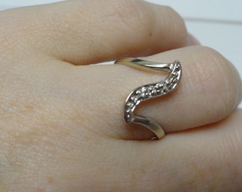Vintage 10k Weißgold Diamant Ring Vintage Diamant Ring Vintage Jubiläumsring Versprechensring