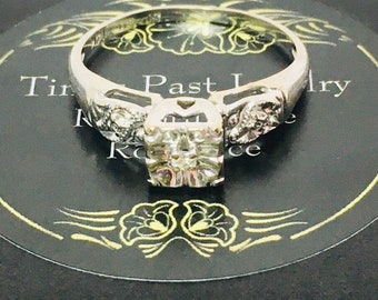14k Diamantring Art Deco / Vintage 14k Diamantring / Vintage Versprechensring / Brautschmuck Verlobung