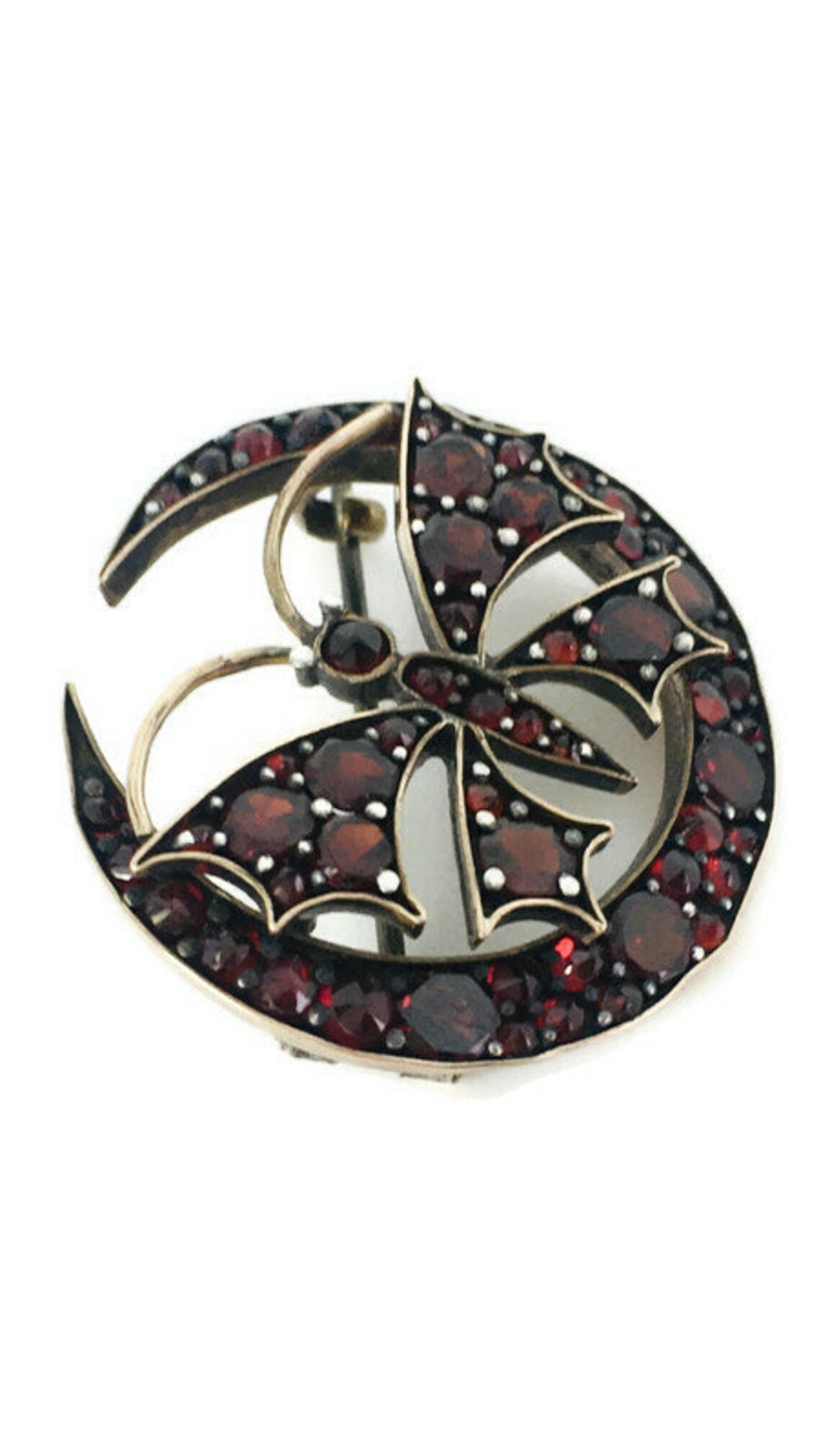 471 Garnet Pearl Butterfly Brooch main image 1