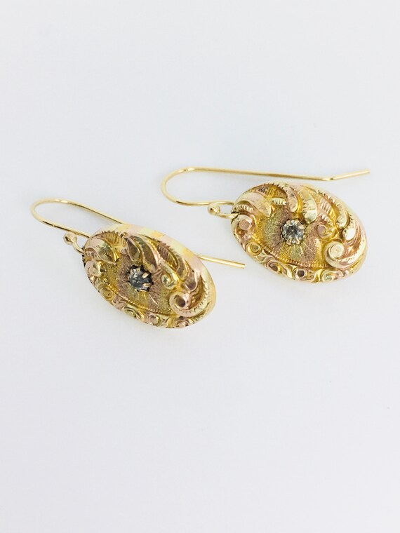 Antique 1900's Cufflink Earrings / Antique Repouss