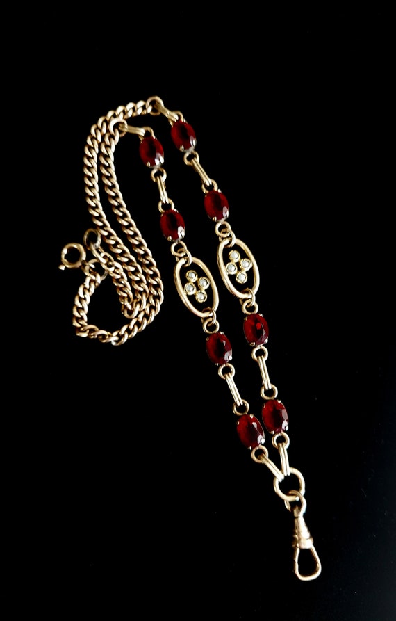 Antique 17" Watch Chain Necklace, Gold Filled Seed