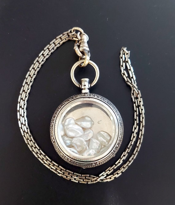 Victorian Silver Watch Case Pendant, Pocket Watch 