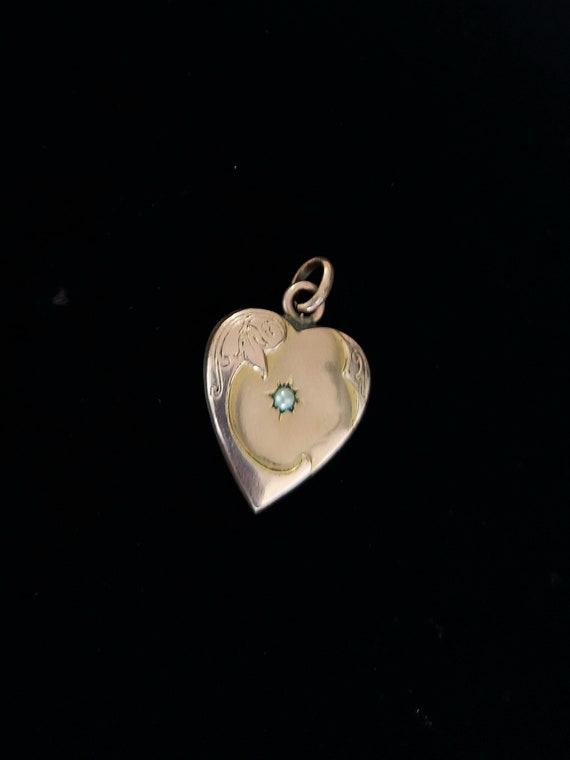 Antique Puffy Heart Pendant Charm