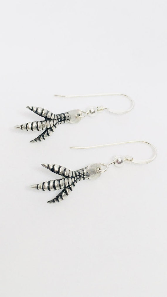 Antique Sterling Talon Claw Earrings / Antique Sil