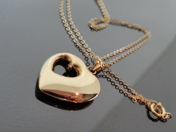 10K Real Yellow Gold Puffy 3D Heart Pendant Charm – 5 Sizes Available, Nickel-Free, Made In USA (C29)
