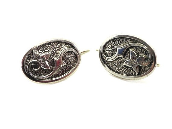 Antique Art Nouveau Sterling Earrings / Stick Pin