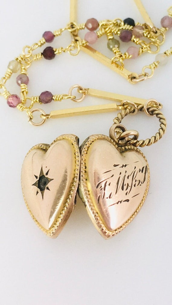Antique Heart Locket / Gold Filled Locket / Watch 