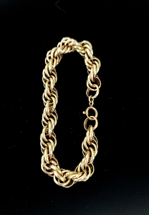 Antique Charm Bracelet,  Gold Filled Charm Bracel… - image 5