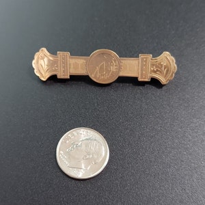 Victorian Gold FIlled Bar Pin Brooch 1877