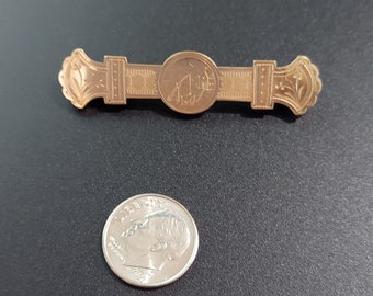 Broche à épingles à barres filées en or victorien 1877