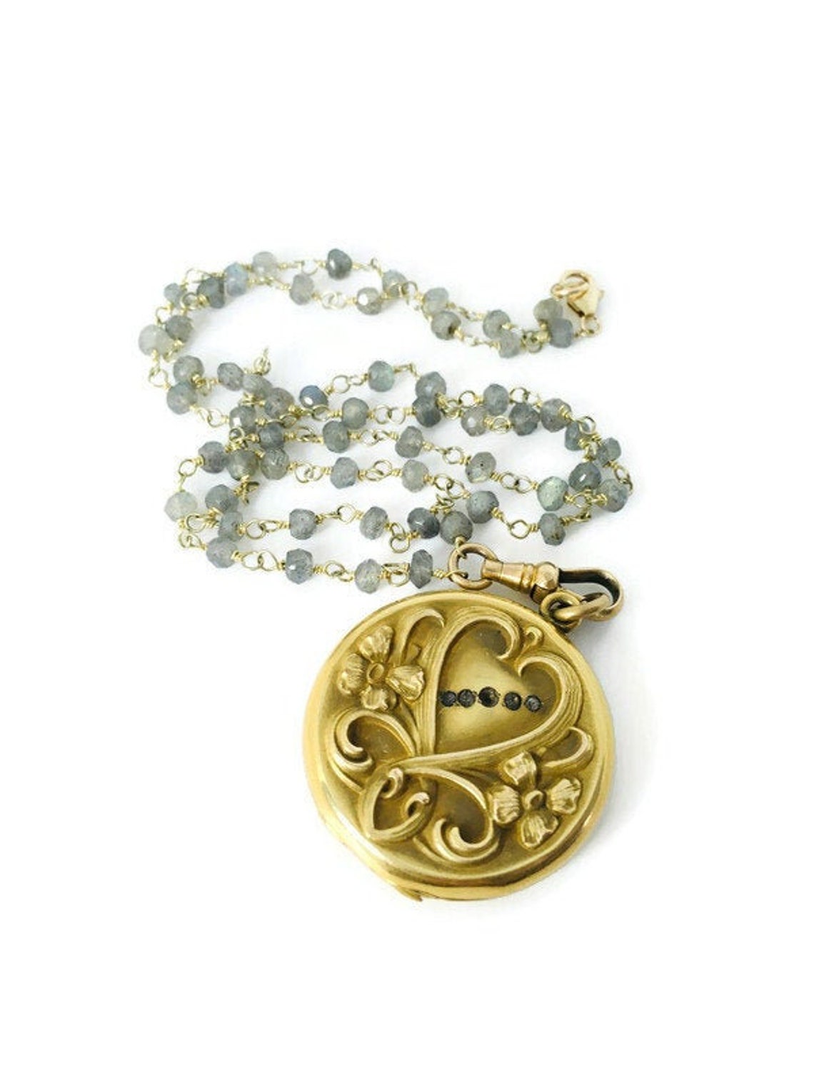 Gold stone locket Clearance