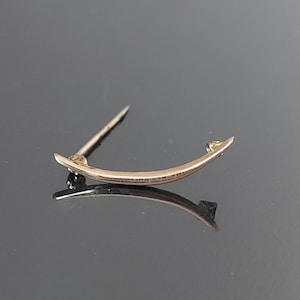 Antique 10K Gold Crescent Moon - Antique 10K Yellow Gold Crescent Moon Brooch / Estate 10K Crescent Moon Pin / Antique Gold Moon Pin / Moon