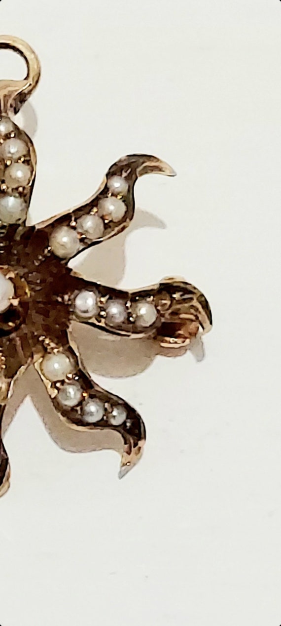 Victorian 10k Gold Starburst Pin Pendant Combinat… - image 6