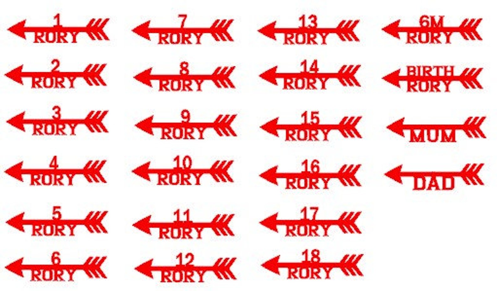 Named Height Chart Vinyl Stickers Decal. Growth Chart. UK Etsy