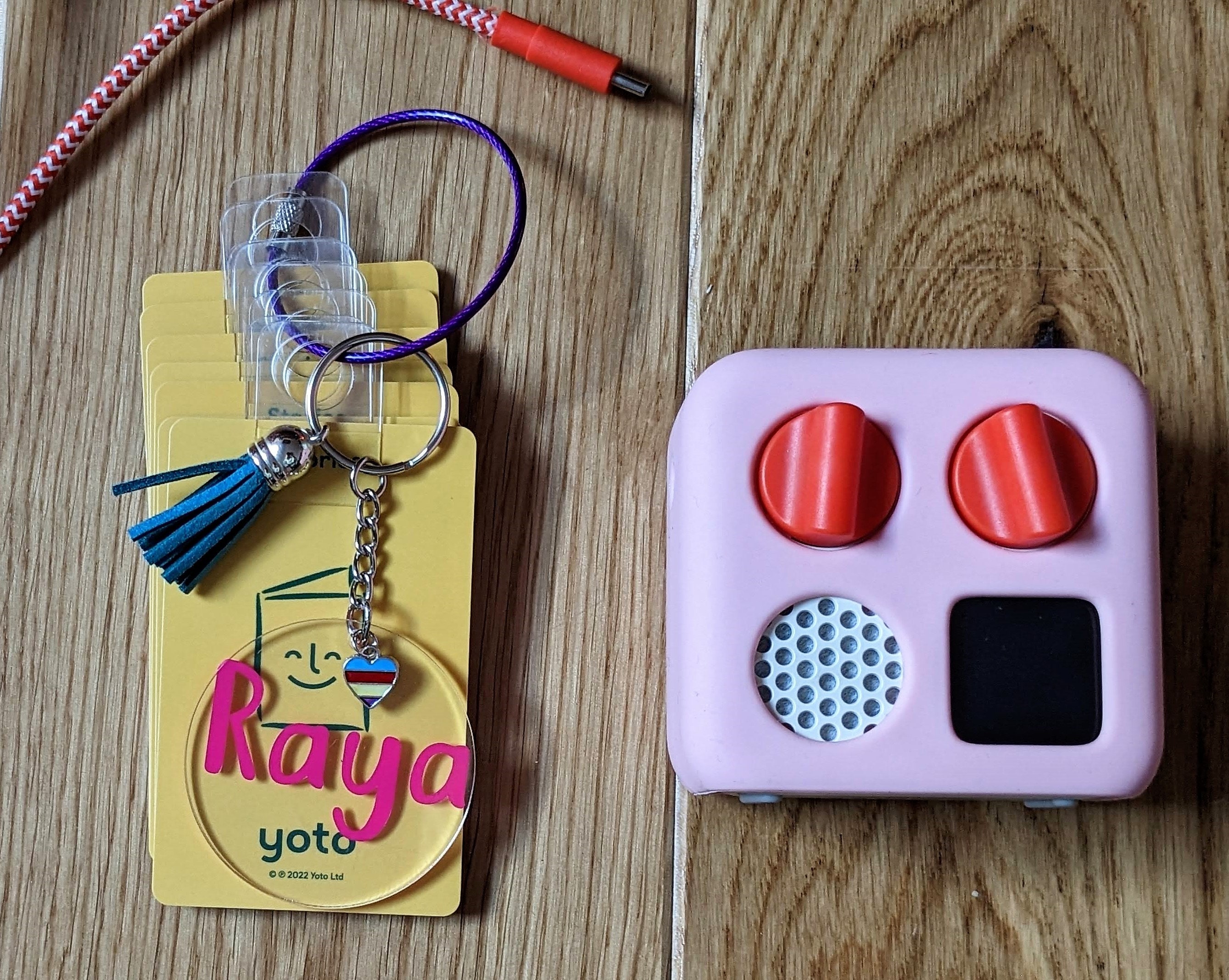 Yoto Player Card Storage Box With Personalised Custom Name Keyring, Tassel,  and Charm Kids Audio Card Organiser 