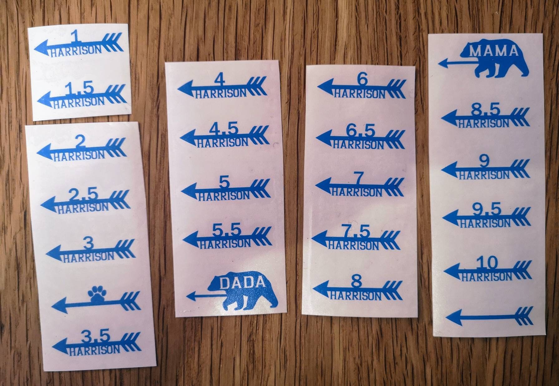 Named Height Chart Vinyl Stickers Decal. Growth Chart. UK Etsy UK