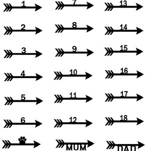 Height chart yearly arrows vinyl sticker decal. Growth chart. UK based.