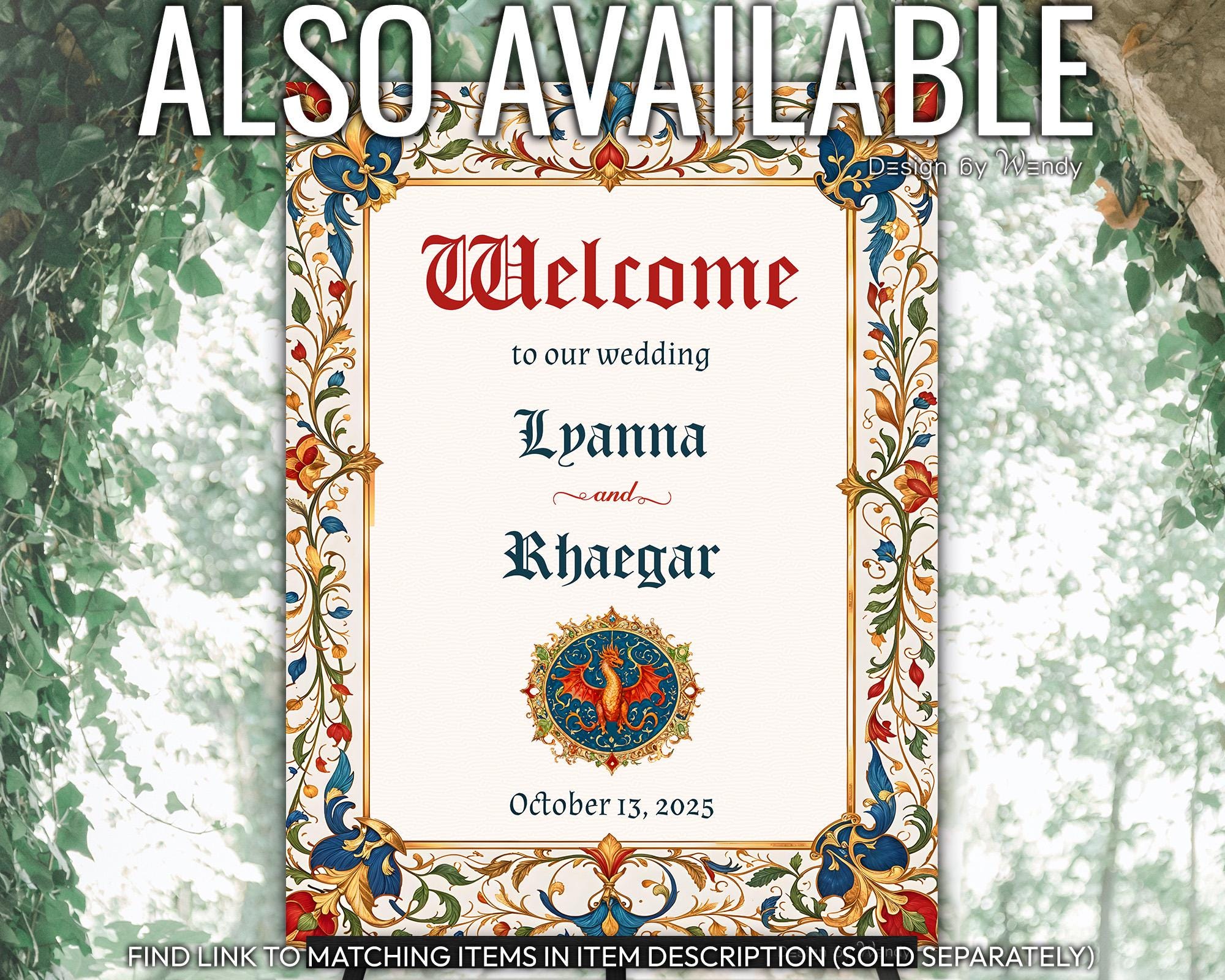 Editable Medieval Wedding Invitation With Dragons and Fantastic Beasts ...