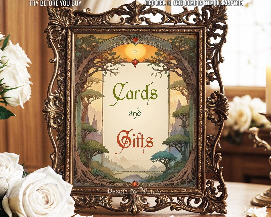 Celtic Fantasy Wedding Signage Template. Elven Handfasting Table Sign ...
