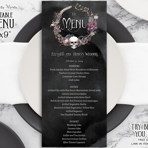 Editable Gothic Dinner Menu Template. Macabre Halloween - Etsy México
