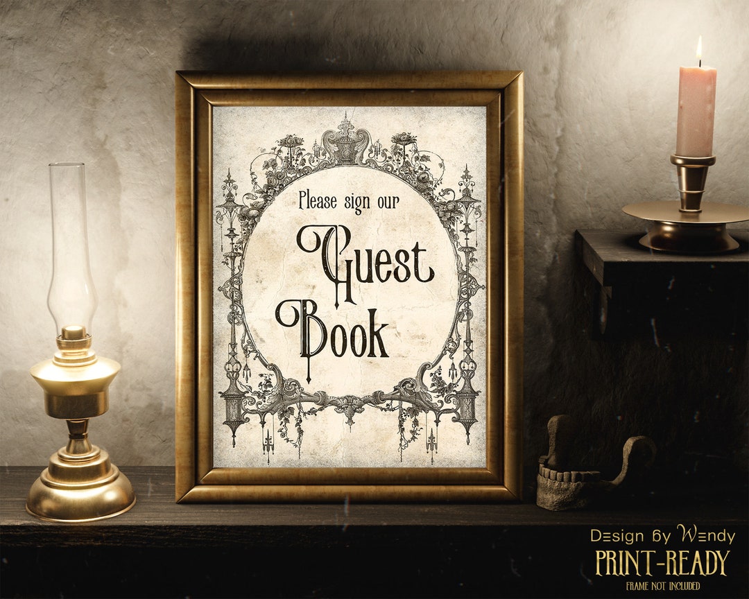 Guest Book Table Sign 8x10 Victorian Gothic Wedding - Etsy