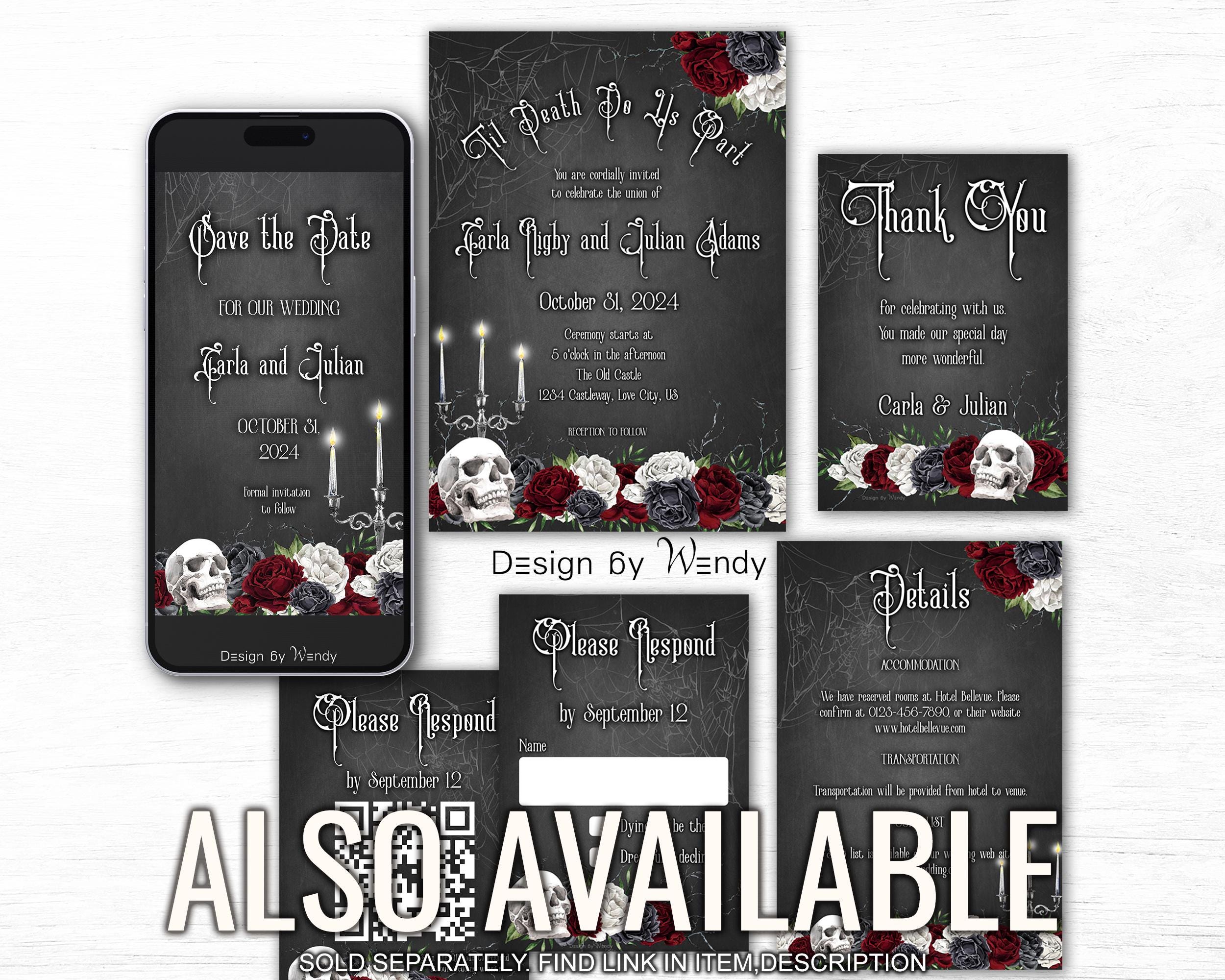 Editable Gothic Seating Plan + Table Numbers. Halloween Wedding Seating ...
