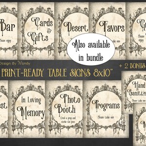 Guest Book Table Sign 8x10 Victorian Gothic Wedding | Etsy