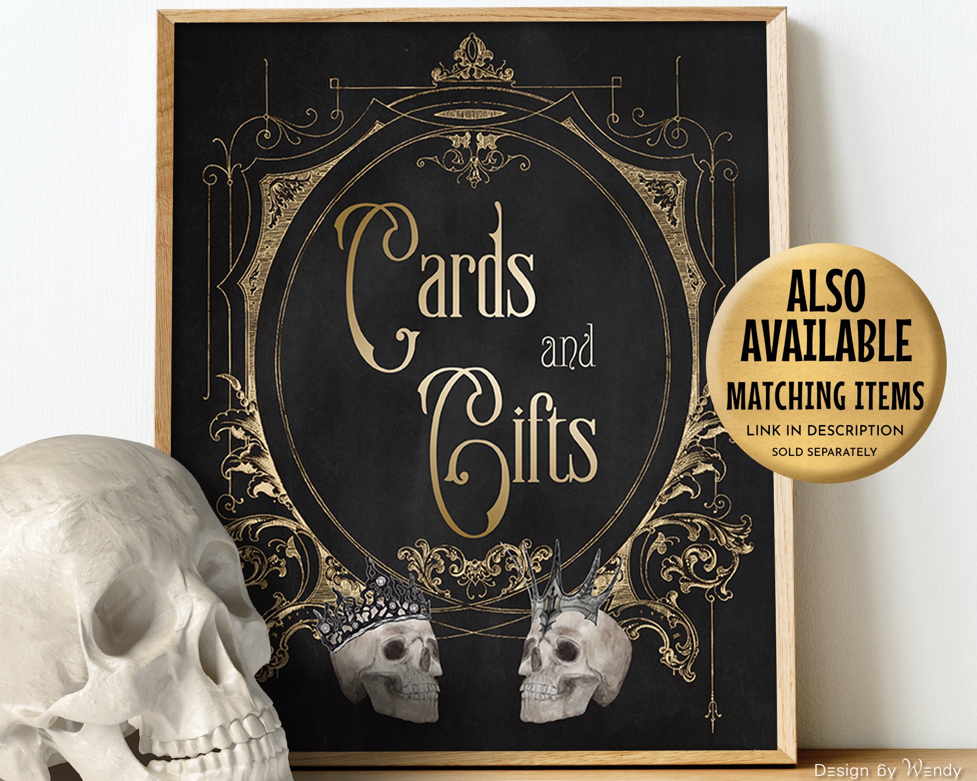 Editable Gothic Wedding Welcome Sign, Skull King and Queen. Welcome ...