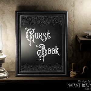 Please Sign Our Guestbook Printable Halloween Gothic Wedding 