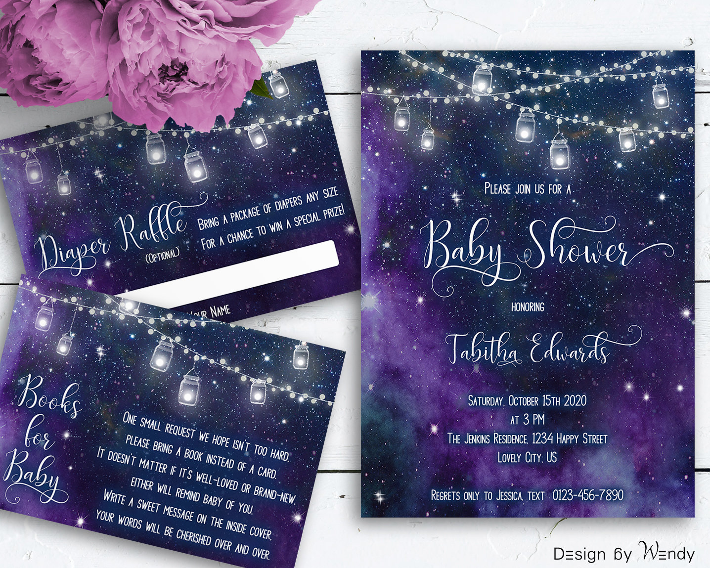 Baby Shower invitation galaxy Baby Shower invite stars and Etsy