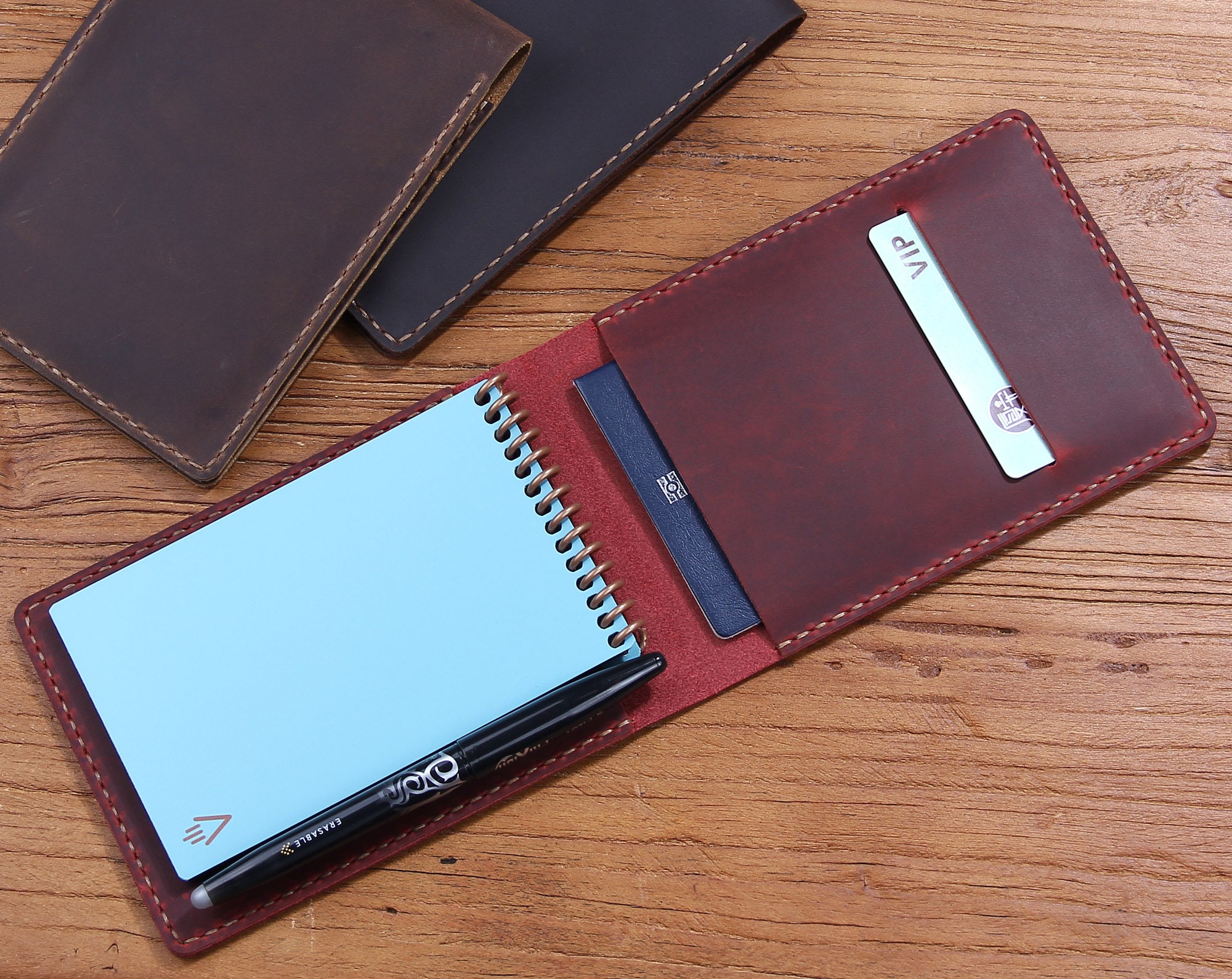 leather flip notebook cover case for Rocketbook Notepad mini size –  DMleather