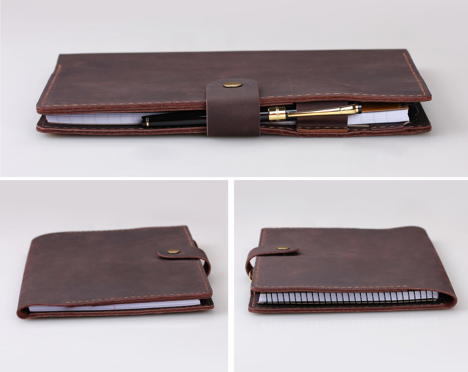 Personalized Leather Steno Pad 6x9 Cover Folio Etsy