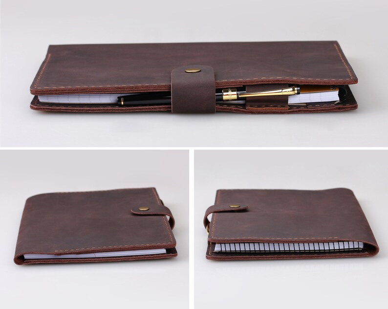 Personalized Leather Steno Pad 6x9 Holder Folio Etsy