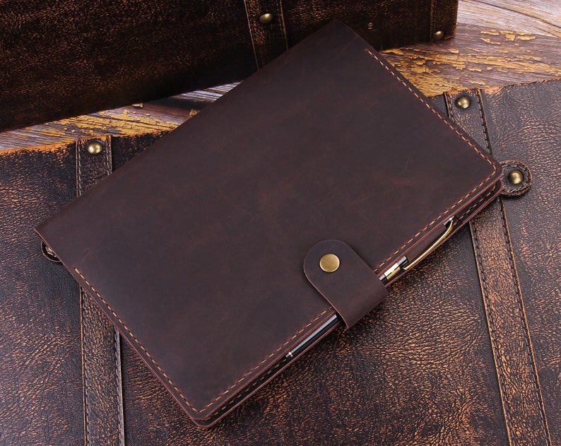 Personalized Leather Steno Pad 6x9 Holder Folio Etsy