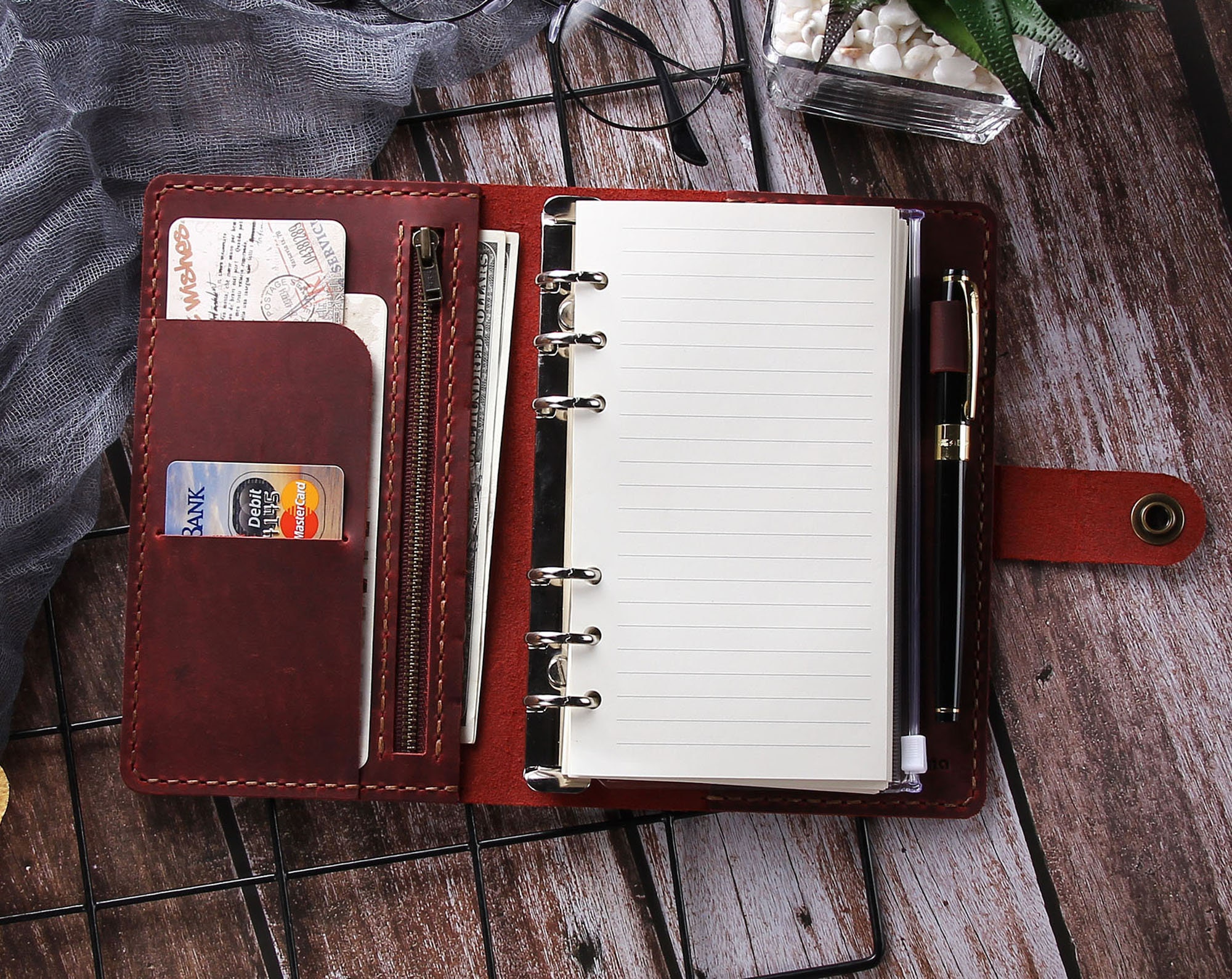 Genuine Leather A6 Diary Planner Notebook A6 Binder - Etsy