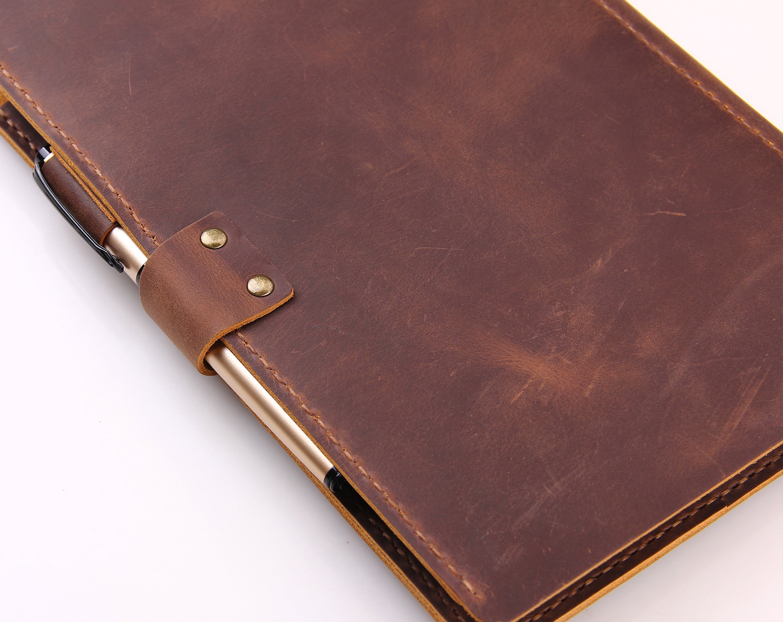 Leather Steno Pad 6x9 Holder Folio Cover Etsy