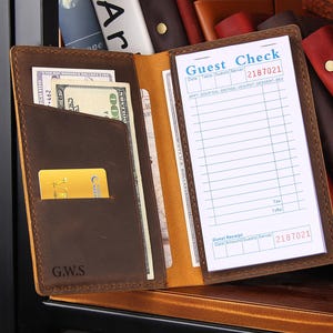 Leather Server Books for Waitress, Handmade Leather Waiter Book Server Wallet, Waitstaff Organizer, Fit Server Apron