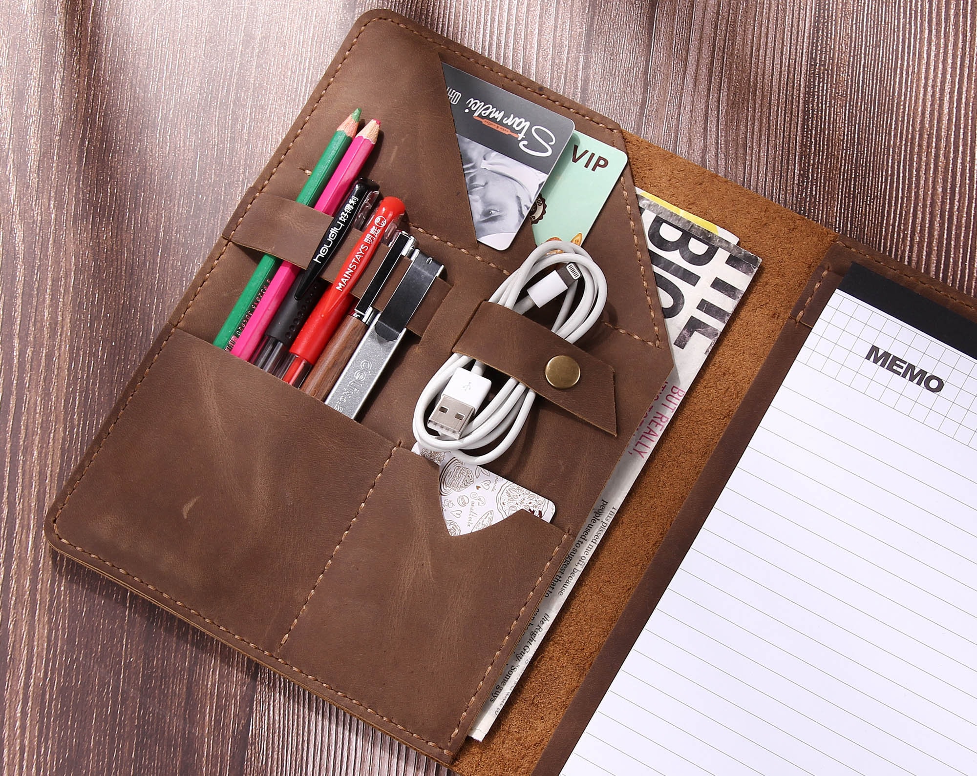 Leder-Portfolio personalisierte Padfolio Fall A5