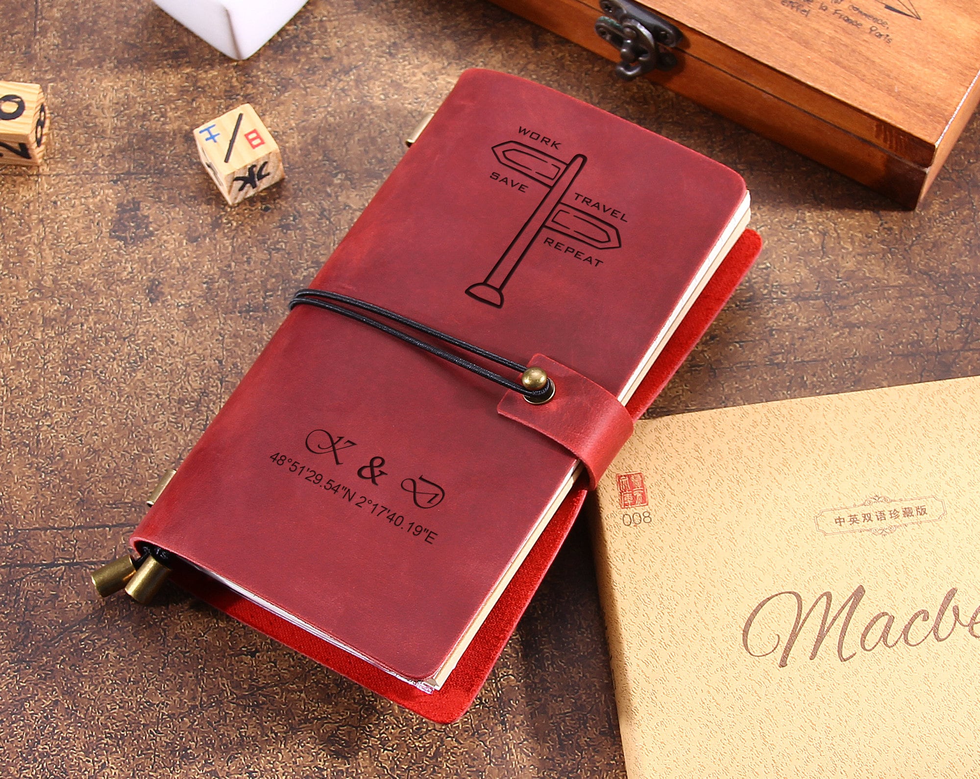 Custom Travel Journal, Travel Notebook, Personalized Leather Travel Journal Notebook, Leather Gift, Perfect Gift for Men or Women