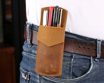 Protecteur de poche en cuir personnalisé, poche pour stylo fait main, protecteur de poche en cuir, porte-stylo, porte-crayon, protecteur de poche de chemise